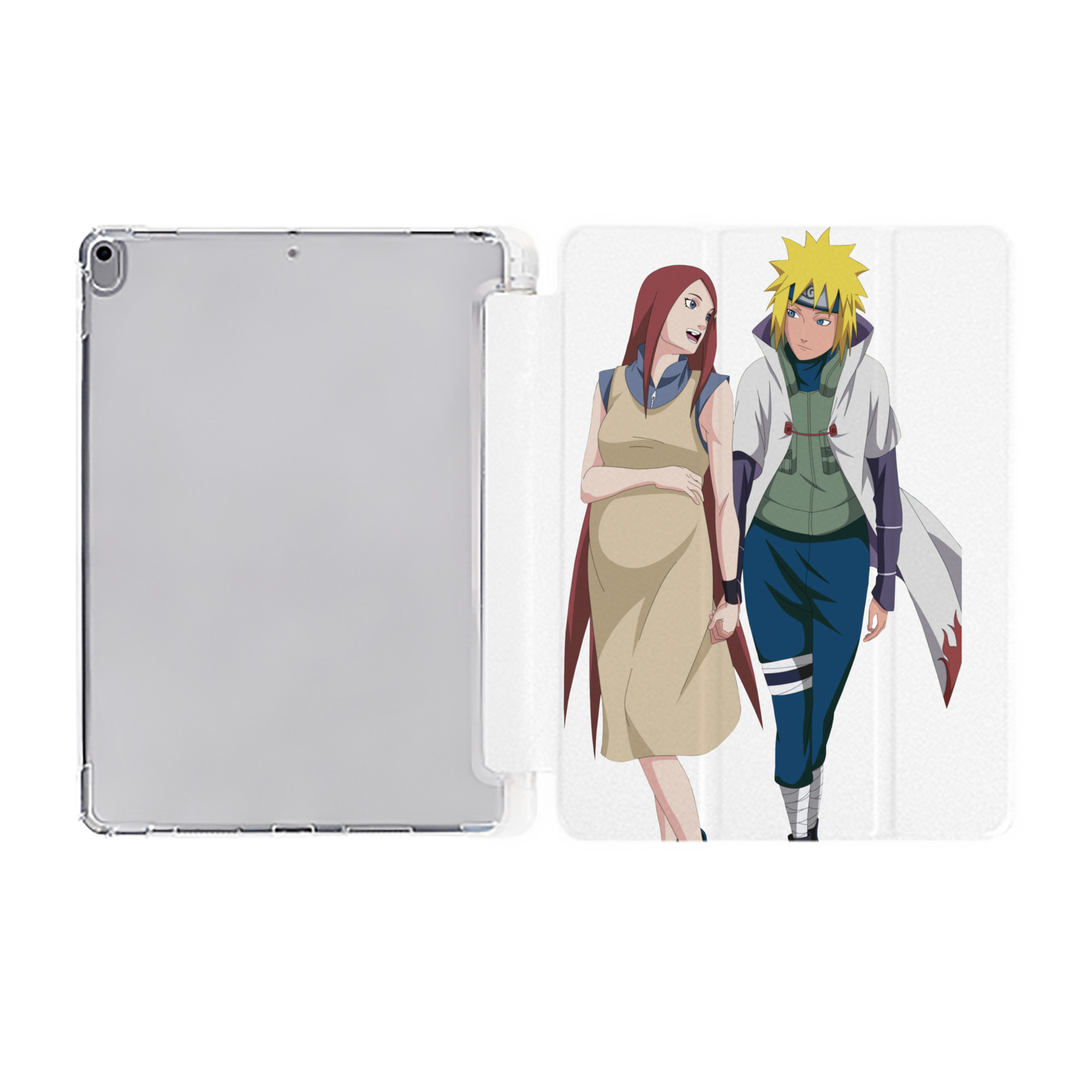 （画像用） NARUTO -ナルト- 波風 ミナト Namikaze Minato IPad ケース ペン収納付き 三つ折りスタンド PUレザー×シリコン 対応機種9.5/10.5/10.9インチ
